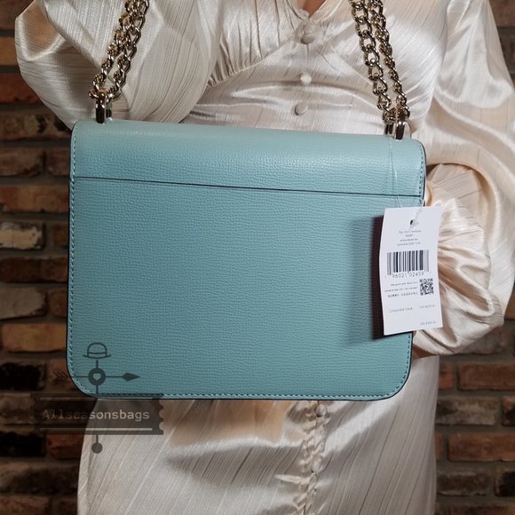 AUTHENTIC Kate Spade Remi Embroidered Lea Aphrodite Green Spring Flap CROSSBODY - Picture 6 of 6